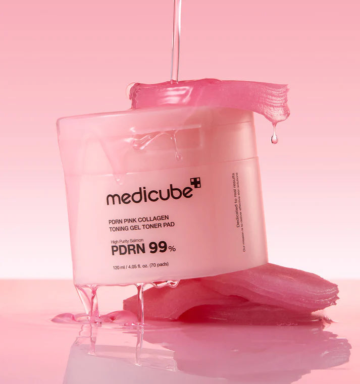 Medicube™ PDRN Pink Collagen Toning Gel Toner Pads – Exfoliate, Hydrate & Firm in One Step