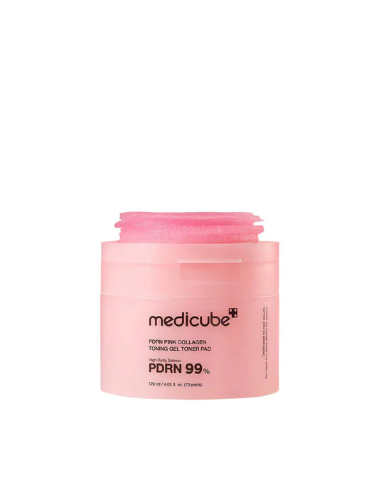 Medicube™ PDRN Pink Collagen Toning Gel Toner Pads – Exfoliate, Hydrate & Firm in One Step